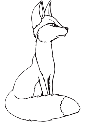 Young Red Fox Coloring Page